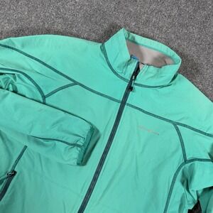 Eddie Bauer Jacket Womens‎ Large First Ascent Teal Blue Outdoors Full Zip Hiking